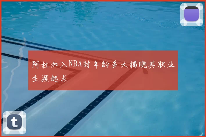 阿杜加入NBA时年龄多大揭晓其职业生涯起点
