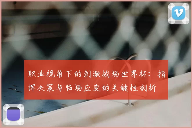 职业视角下的刺激战场世界杯:指挥决策与临场应变的关键性剖析